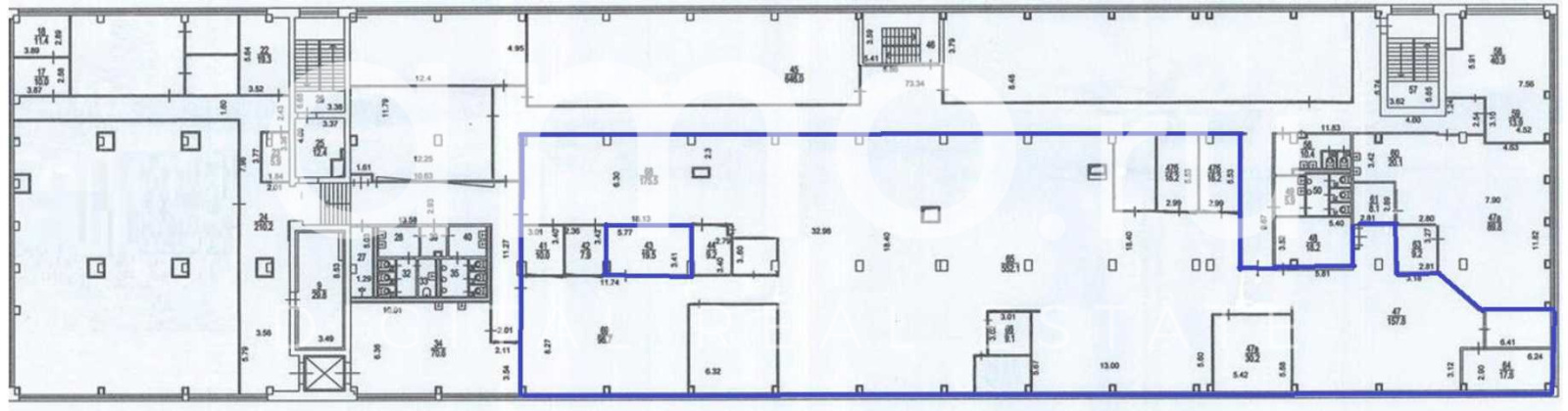 Планировка офиса 1252.5 м², 2 этаж, Деловой центр «Диапазон»